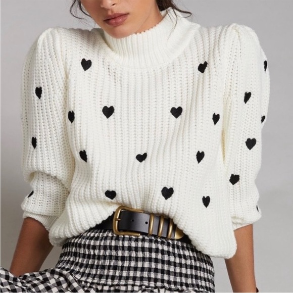 Anthropologie Sweaters - Anthropologie Hearts Mock Neck Sweater Tee Small